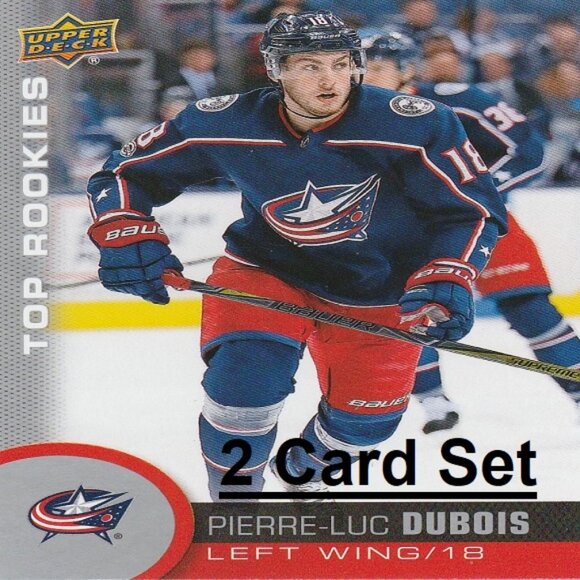 Pierre-Luc Dubois Columbus Blue Jackets NHL Hockey Card Collection - 2 Card Set - Picture 1 of 3